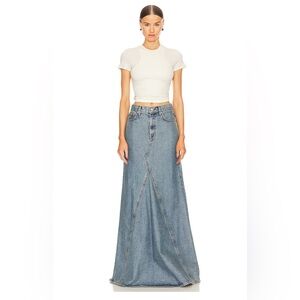 GRLFRND Fiona Godet Denim Maxi Skirt